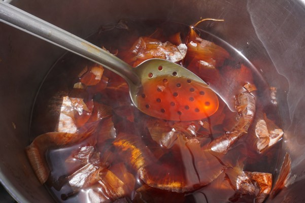 Yellow onion dye after boiling for several hours