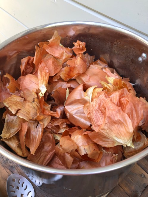 pot of dried onion skins